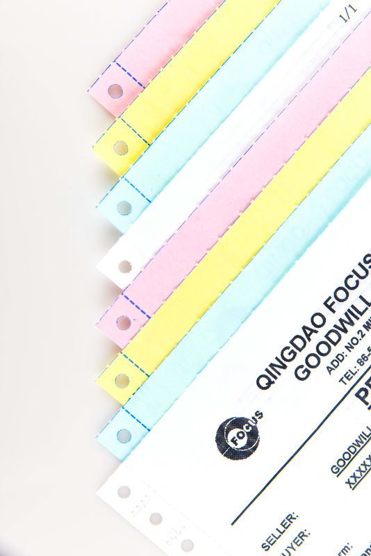 5 Plys Carbonless / Non Carbon Paper For Continuous Bill FSC Virgin Wood Pulp 55gsm 60gsm 62gsm 75gsm 78gsm